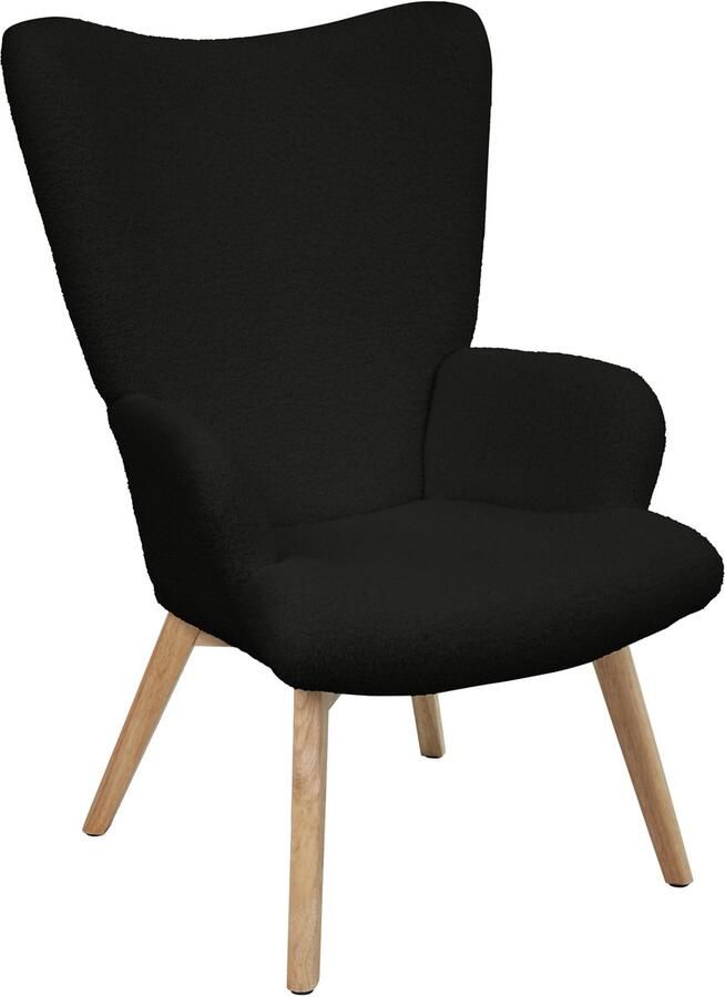 SVITA OLAV fauteuil oorfauteuil loungestoel relaxfauteuil met armleuningen hoge rugleuning modern comfortabel robuust woonkamer slaapkamer eetkamer zwart