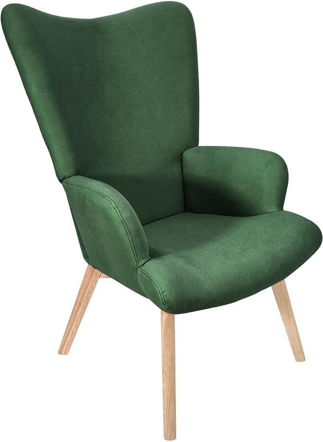 SVITA OLAV fauteuil oorfauteuil loungestoel relaxfauteuil met armleuningen met hoge rugleuning modern comfortabel robuust woonkamer slaapkamer eetkamer donkergroen