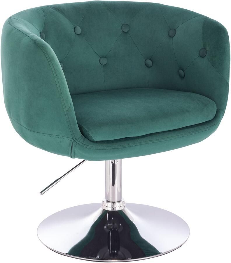 SVITA PANAMA Retro Lounge Chair Gestoffeerde stoel Cocktailstoel Plaatvoet Metaal Fluweel Donkergroen