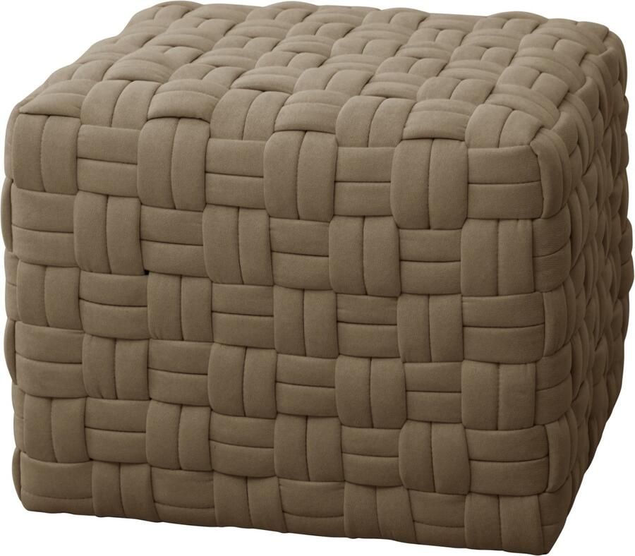 SVITA POPPY kruk zitpoef geweven zitting kruk voetenbank voor fauteuil bruin