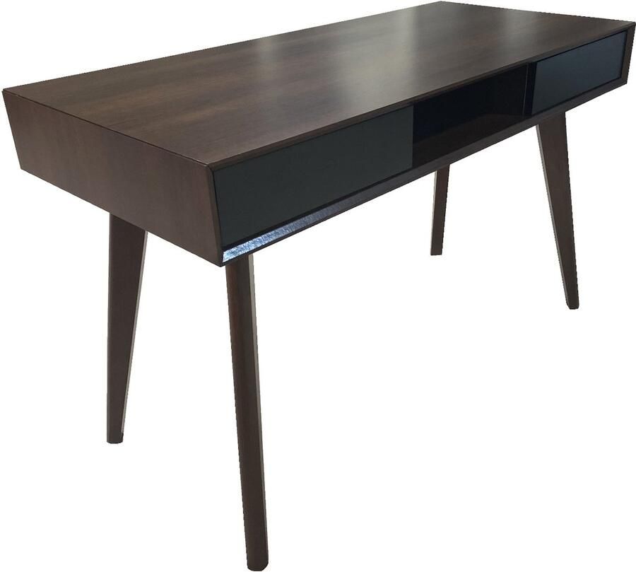 SVITA RETRO bureau in houtlook met laden donkerbruin