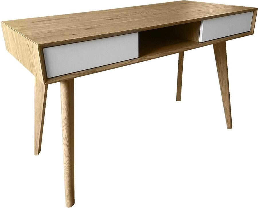 SVITA RETRO bureau in houtlook met laden lichtbruin