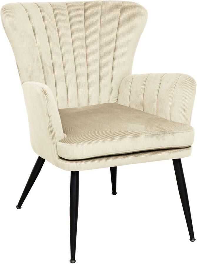 SVITA SANSA fauteuil woonkamer corduroy hoes leesstoel moderne gestoffeerde stoel met armleuning lounge stoel wit