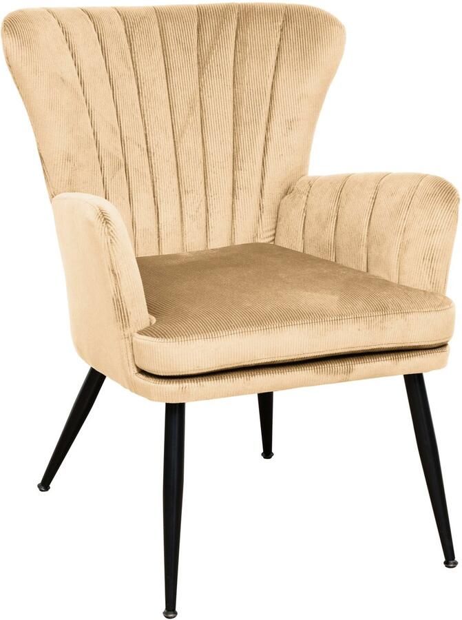 SVITA SANSA fauteuil woonkamer corduroy hoes leesstoel moderne gestoffeerde stoel met armleuning lounge stoel beige