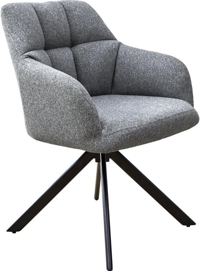 SVITA sora eetkamerstoel draaibaar gestoffeerde stoel met armleuningen grijs