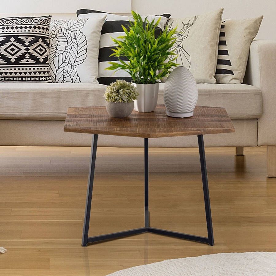 SVJ Home Decorations SVJ Salontafel 48x56x40 cm Mangohout Zwart