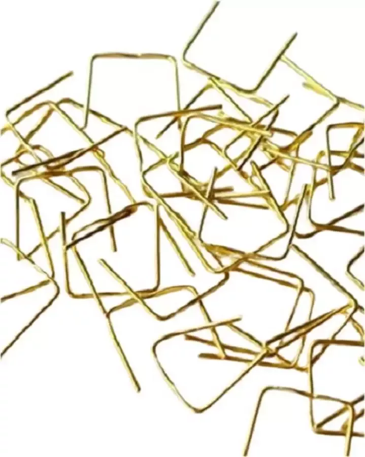 Swarovski Metal Parts Kristal haakje ( clip model Nietje ) messing 14 mm per 250 stuks voor de bevestiging van kristallen voor lampen ( kroonluchter )
