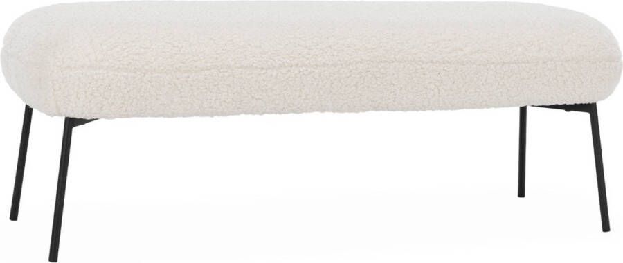 Sweeek Bank bed einde met bouclébekleding sherpa b120 x d42 5 x h43 5cm