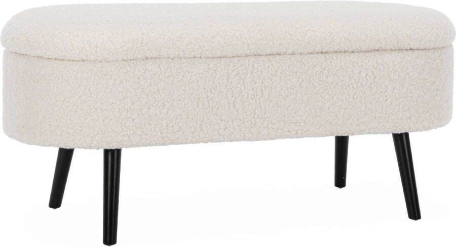 Sweeek Bank kist bed einde boucléstof sherpa b112 x d44 x h50cm