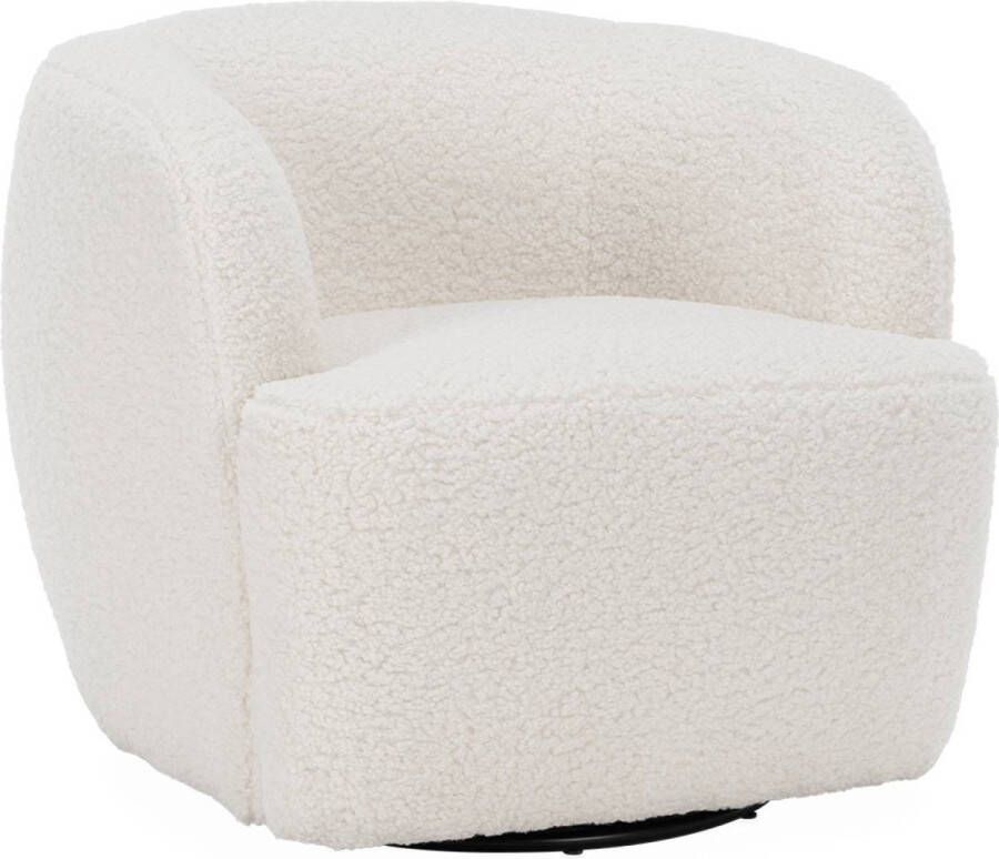 Sweeek Ronde draaifauteuil in boucléstof laya b 79 5 x d 77 5 x h 67cm