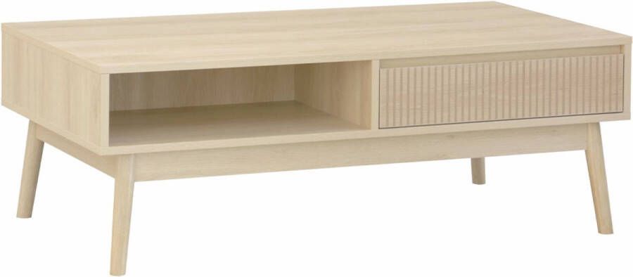 Sweeek Salontafel in walnootkleurig hout linear L 110 x B 59 x H