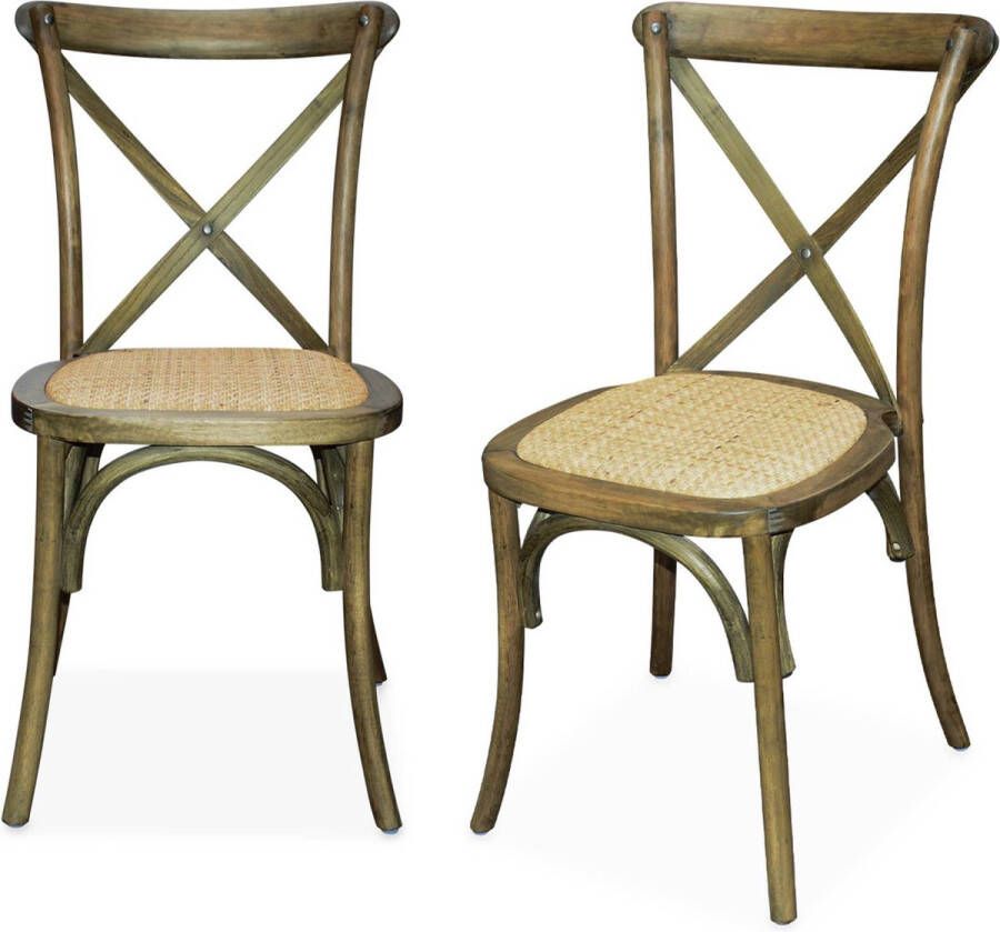 Sweeek Set van 2 houten bistrostoelen belleville l 48 5 x p 53 5 x h 88 5cm