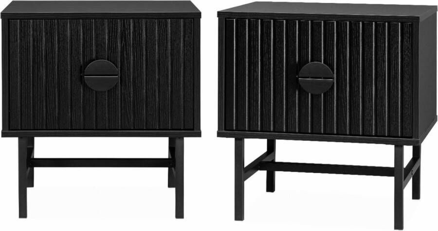 Sweeek Set van 2 nachtkastjes één lade l 48 x b 39 x h 50cm