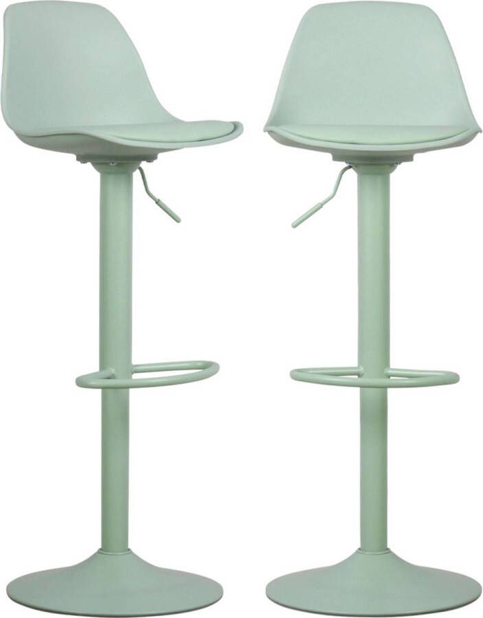 Sweeek Set van 2 verstelbare barkrukken 61 5 83 5cm noah kunstleer in hoogte verstelbaar voetensteun