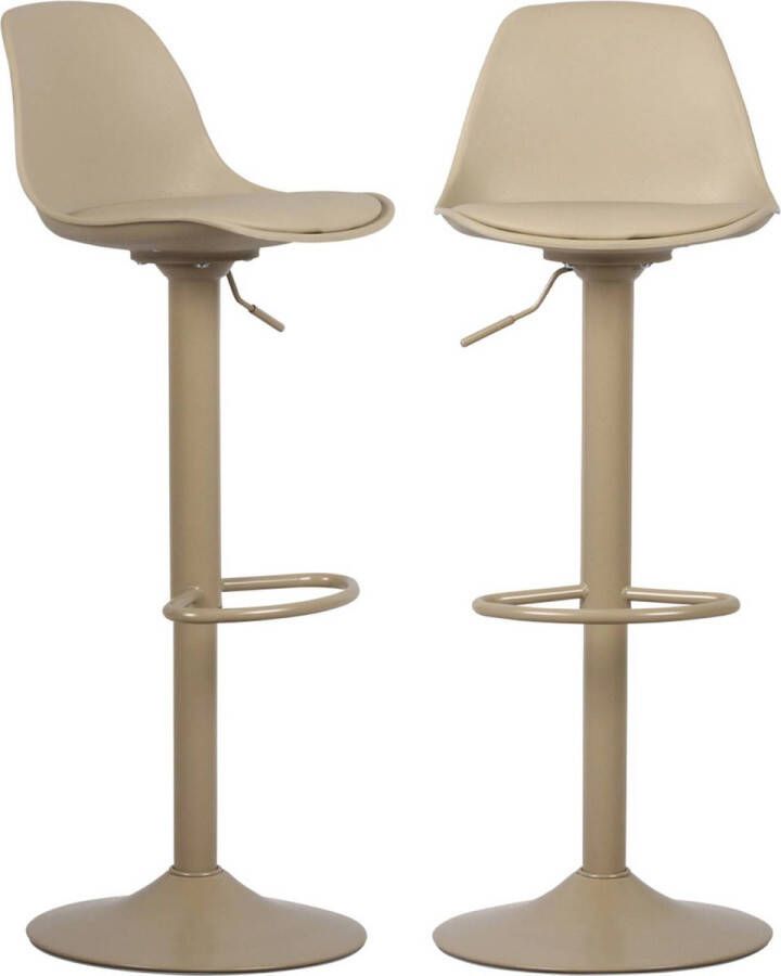 Sweeek Set van 2 verstelbare barkrukken 61 5 83 5cm noah kunstleer in hoogte verstelbaar voetensteun