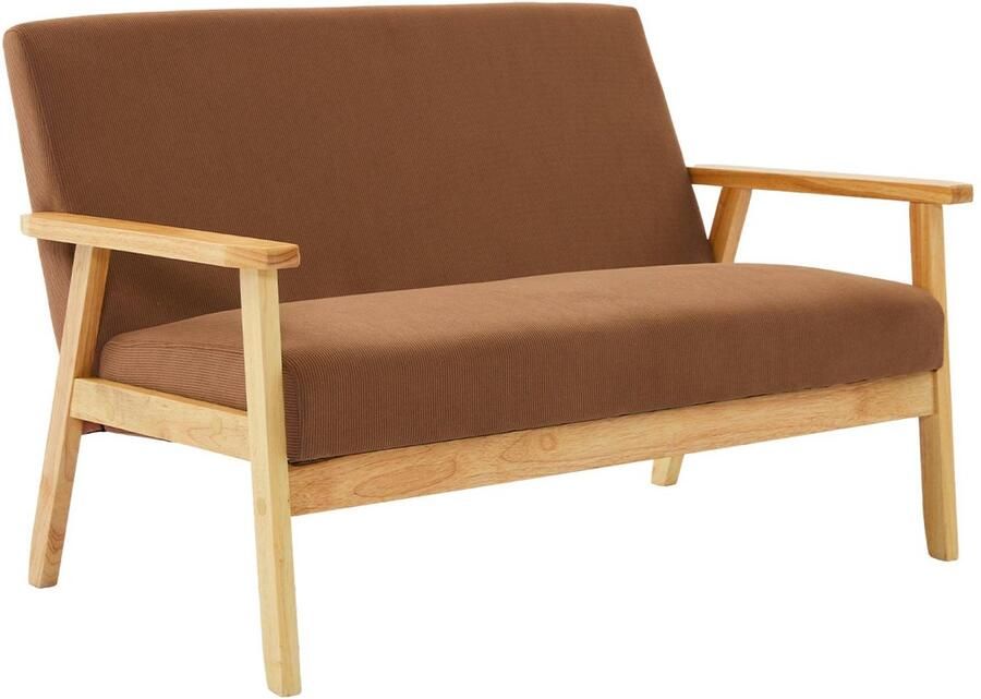 Sweeek 2-zits bank in hout en corduroy stof isak b 114 x d 69 5 x h 73cm