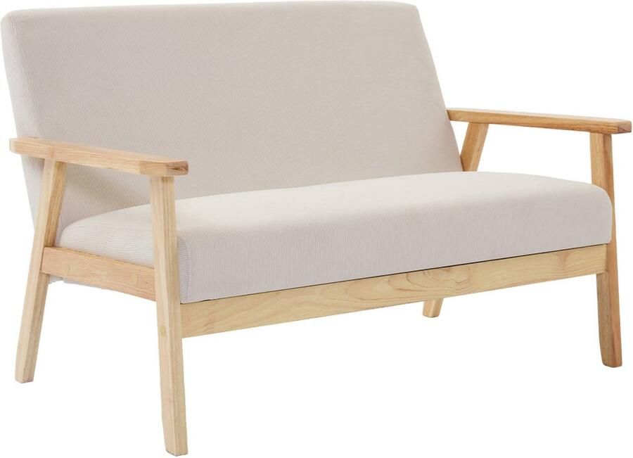 Sweeek 2-zits bank in hout en corduroy stof isak b 114 x d 69 5 x h 73cm