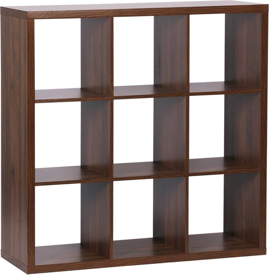 Sweeek 3-niveau kubusvormige boekenkast met 9 vakken b 111 2 x d 39 x h 111 2cm