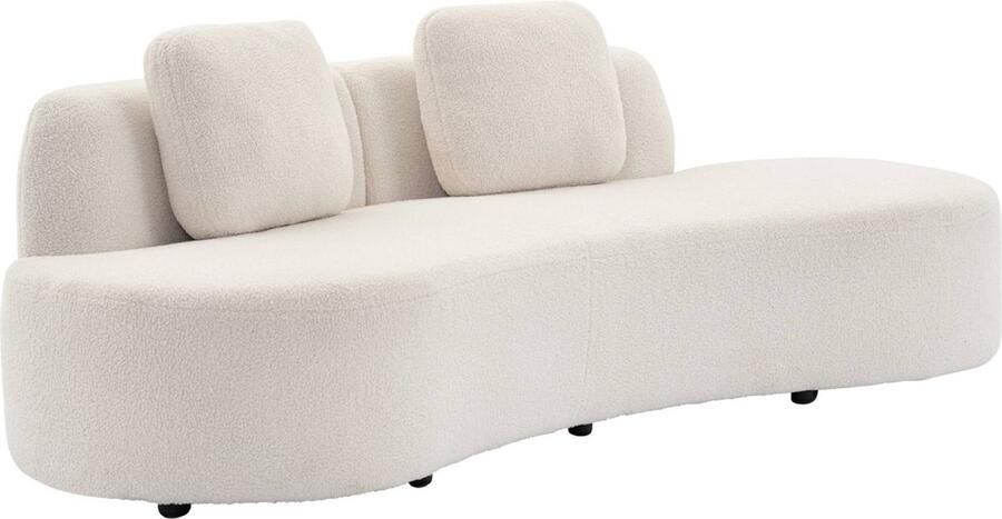 Sweeek 3-zits biologische komma bank in boucléstof b 232 x d 97 x h 68cm