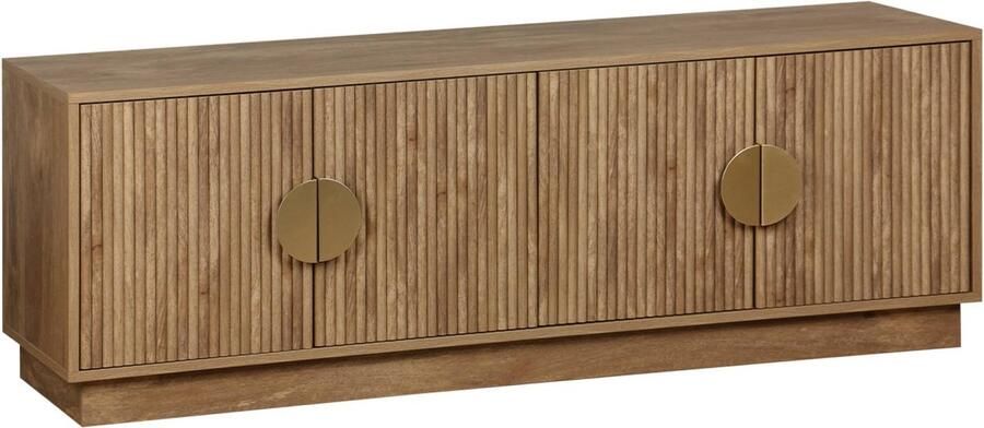 Sweeek 4-deurs exotisch mangohout effect tv-meubel b 140 x d 40 x h 48cm