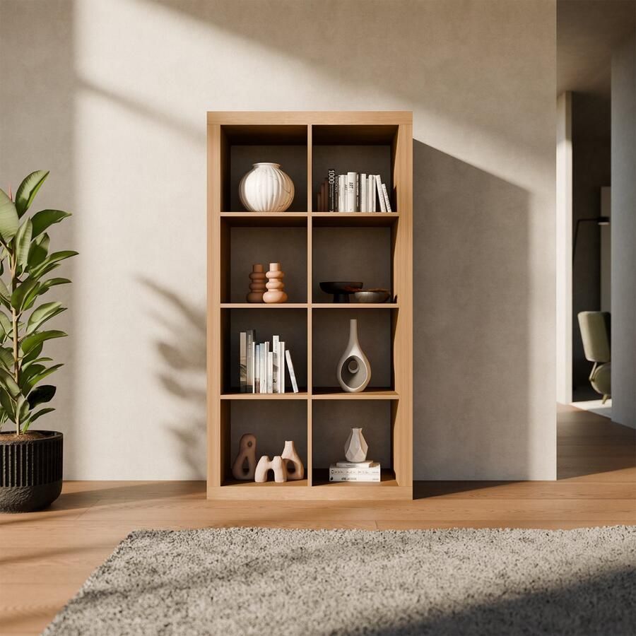 Sweeek 4-niveau boekenplank met 8 vakken b 76 x d 39 x h 146cm