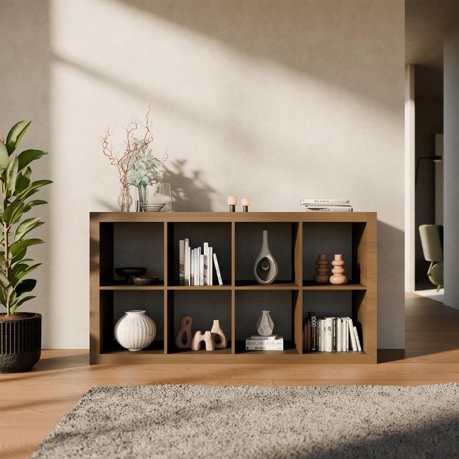 Sweeek 4-niveau boekenplank met 8 vakken b 76 x d 39 x h 146cm