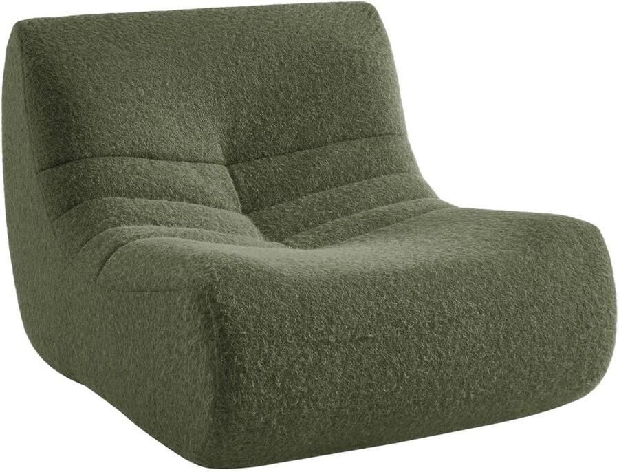 Sweeek Alpaca-effect stof fauteuil 1 zitplaats l 91 x b 105 x h 72cm sokol