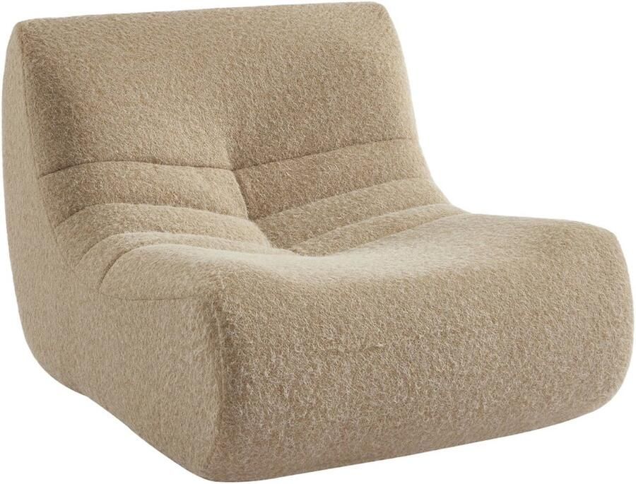 Sweeek Alpaca-effect stof fauteuil 1 zitplaats l 91 x b 105 x h 72cm sokol