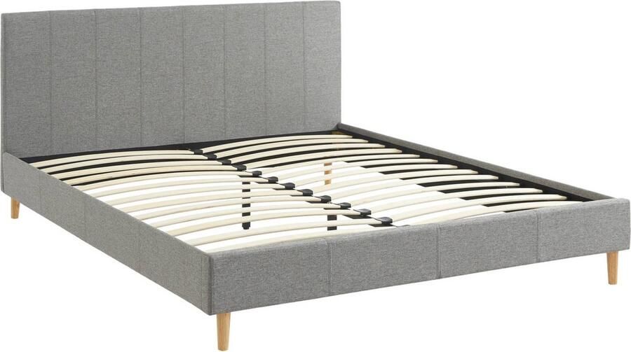 Sweeek Bed met lattenbodem en hoofdeinde stoffen afwerking b211 x d1675 x h89cm