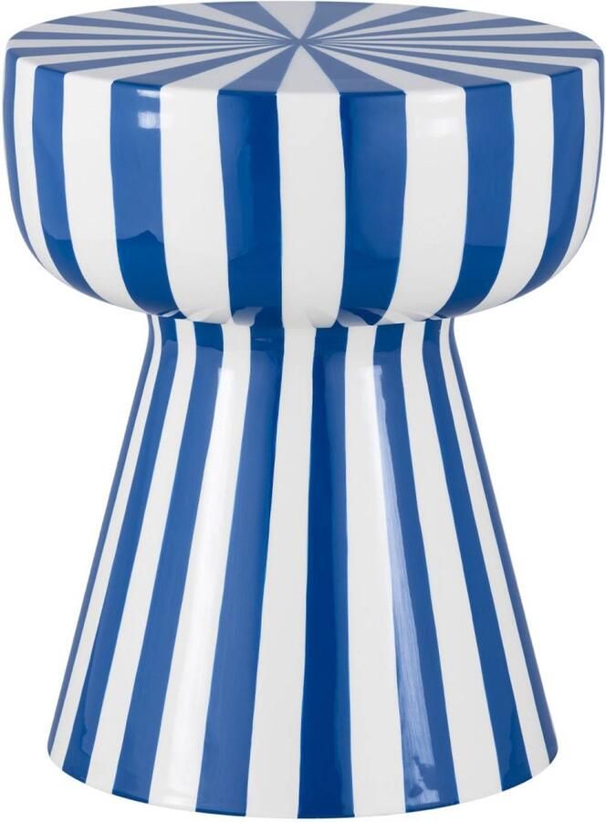 Sweeek Bijzettafel nachtkastje geëmailleerd staal gestreept ø34 x h41cm