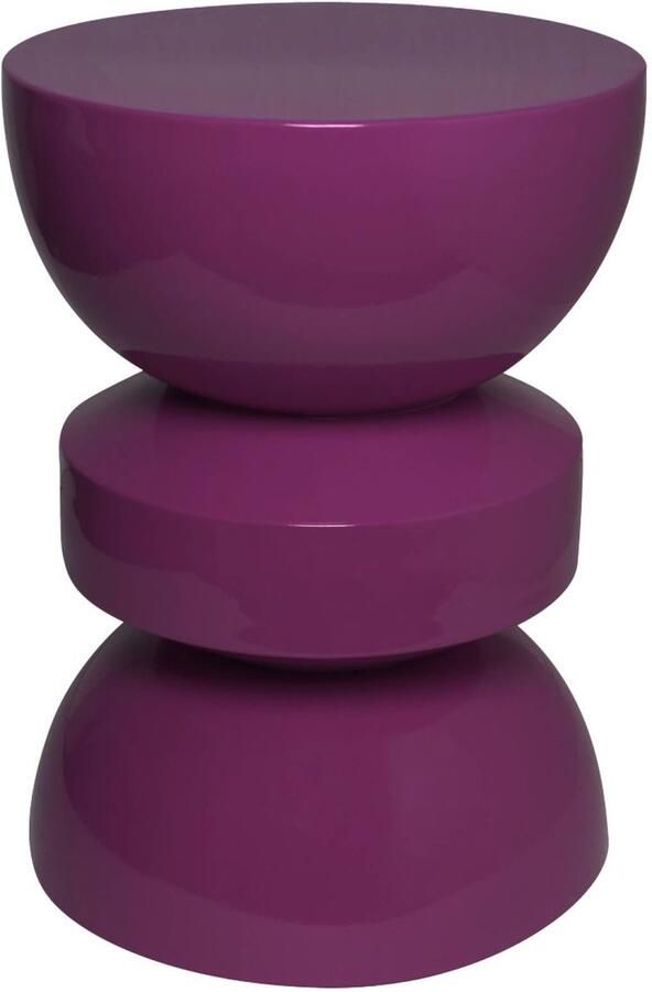 Sweeek Bijzettafel nachtkastje van metaal met glanzend effect ø32 x 44 5 cm assa