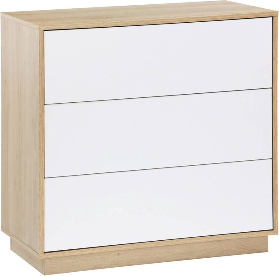Sweeek Commode met 3 lades in bicolor houteffect