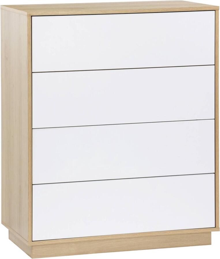 Sweeek Commode met 4 lades in bicolor houteffect