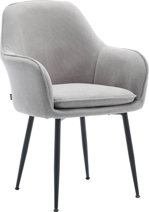 Sweeek Corduroy fauteuil met matzwarte metalen poten b 57 x d 59 x h 84 5