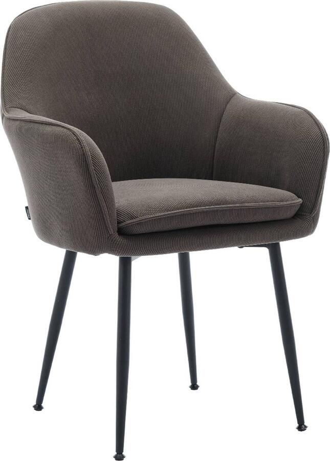 Sweeek Corduroy fauteuil met matzwarte metalen poten b 57 x d 59 x h 84 5