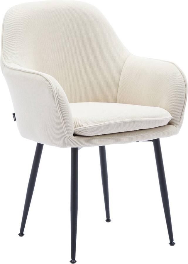 Sweeek Corduroy fauteuil met matzwarte metalen poten b 57 x d 59 x h 84 5