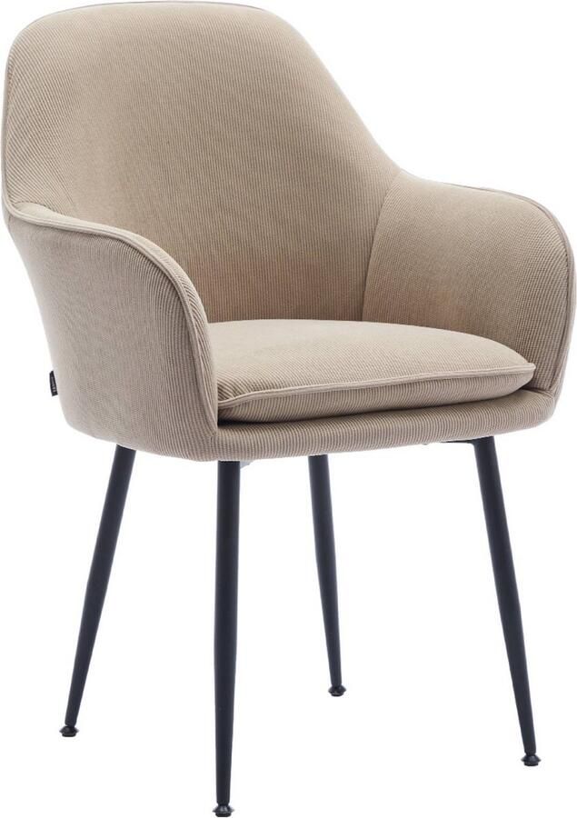 Sweeek Corduroy fauteuil met matzwarte metalen poten b 57 x d 59 x h 84 5