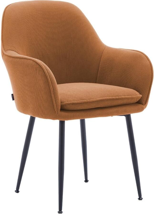 Sweeek Corduroy fauteuil met matzwarte metalen poten b 57 x d 59 x h 84 5