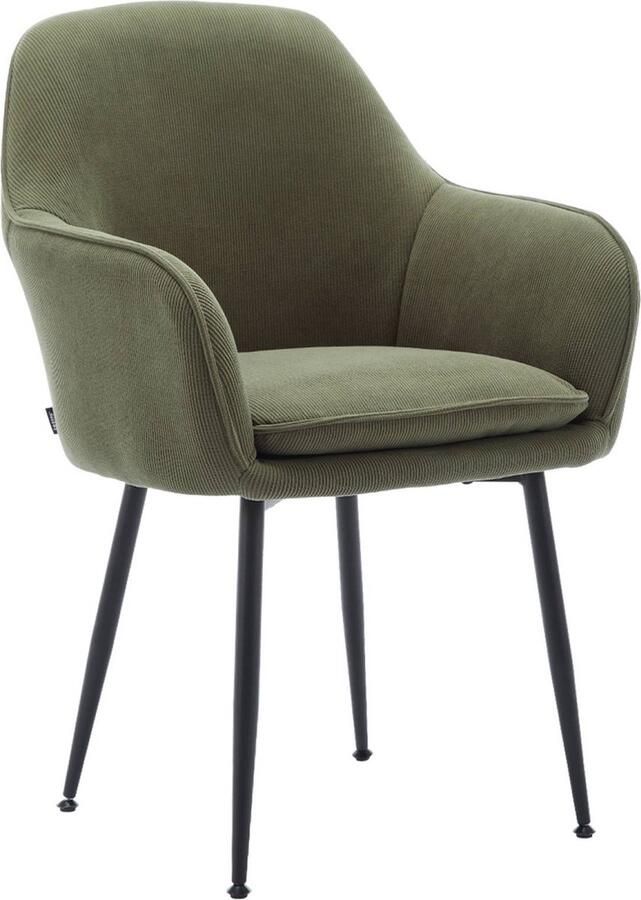 Sweeek Corduroy fauteuil met matzwarte metalen poten b 57 x d 59 x h 84 5