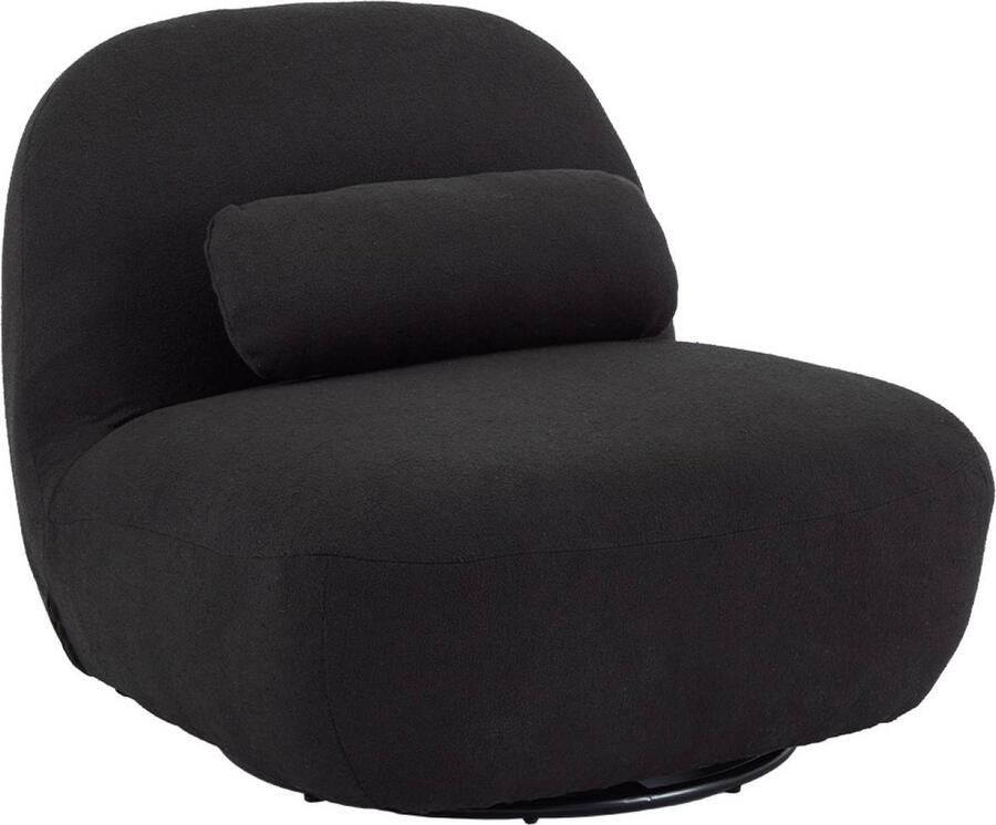 Sweeek Draaiende fauteuil 360° in gestructureerde bouclette en metaal met kussen