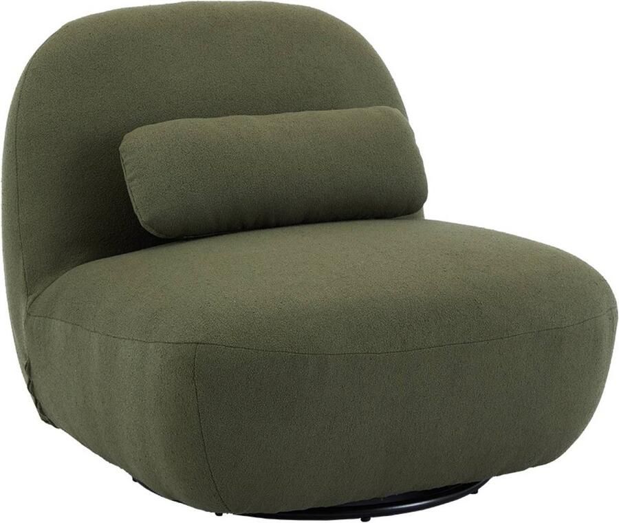 Sweeek Draaiende fauteuil 360° in gestructureerde bouclette en metaal met kussen