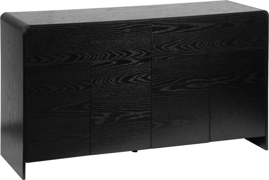 Sweeek Dressoir met 2 lades en 4 deuren met afgerond houteffect