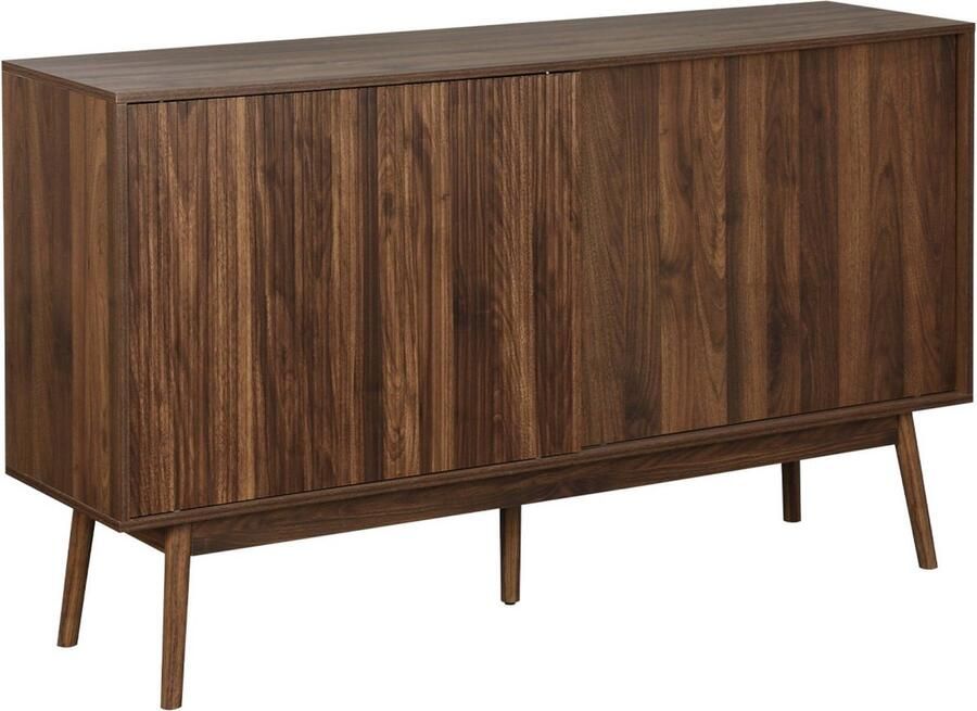 Sweeek Dressoir donker houtdecor Linear B 150 x D 39.5 x H 90cm