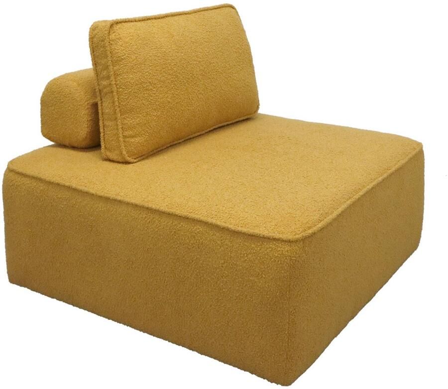 Sweeek Modulaire bank in boucléstof 1 zitplaats bao l 90 x d 90 x h 74cm