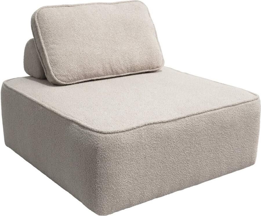 Sweeek Fauteuil boucléstof 1 zitplaats l 90 x b 90 x h 74cm bao