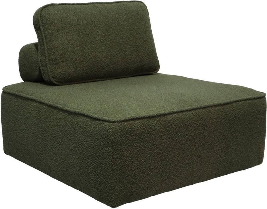 Sweeek Fauteuil boucléstof 1 zitplaats l 90 x b 90 x h 74cm bao
