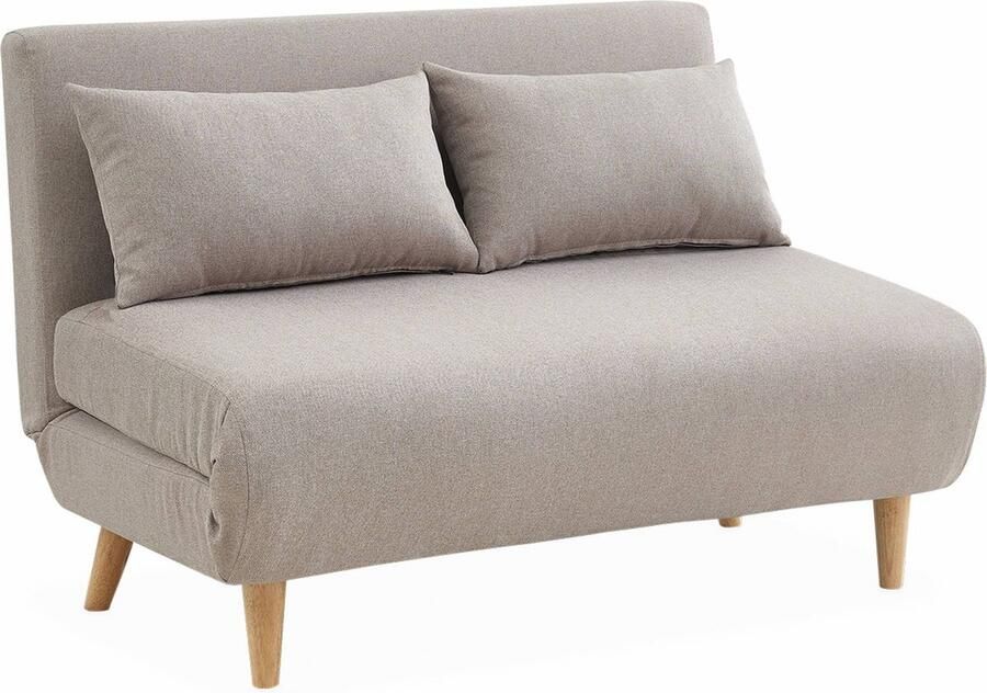 Sweeek Guesta tweepersoons uitklapbare slaapbank houten poten inklapbare rugleuning