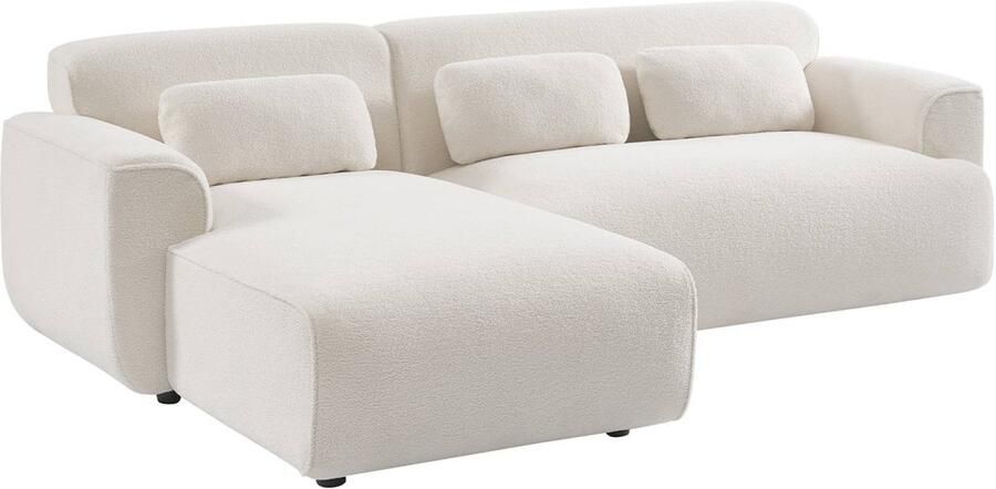 Sweeek Hoekbank wallas 3 zits boucléstof