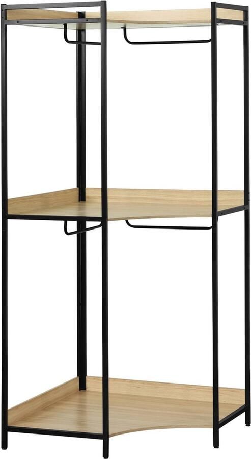 Sweeek Hoekkast met 4 hangdelen en 2 legplanken b 80 x d 80 x h 190 cm