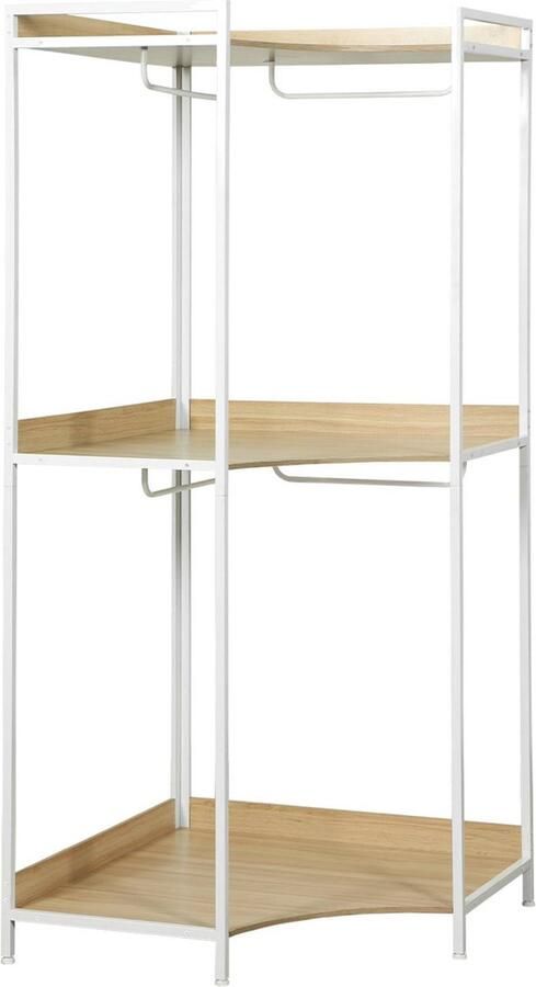 Sweeek Hoekkast met 4 hangdelen en 2 legplanken b 80 x d 80 x h 190 cm